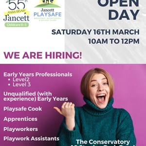 Jancett's - Recruitment Open day Saturday 16th March 10am to 12pm